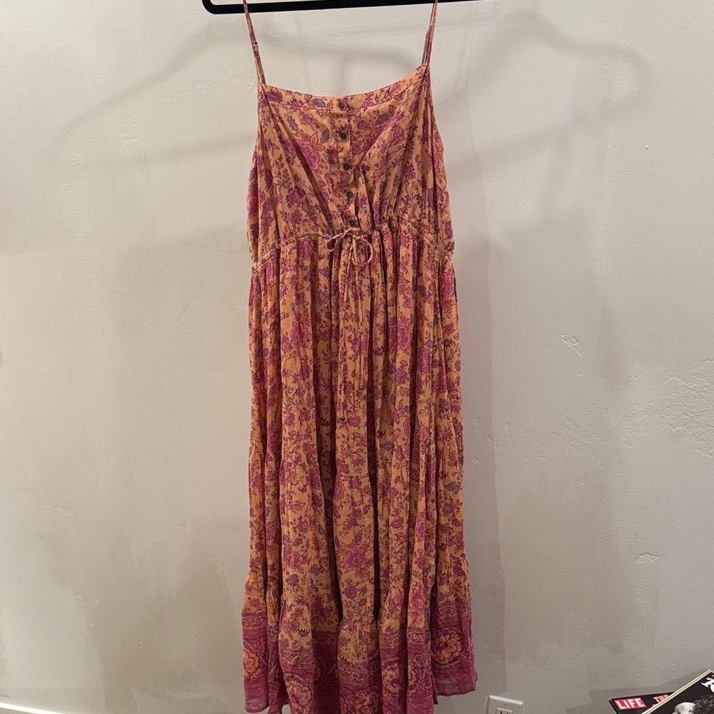 Spell & The Gypsy Floral Maxi Dress with adjustable straps.